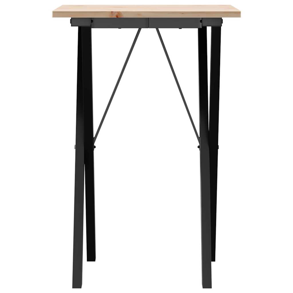 Esstisch X-Gestell 50x50x75 cm Massivholz Kiefer und Stahl