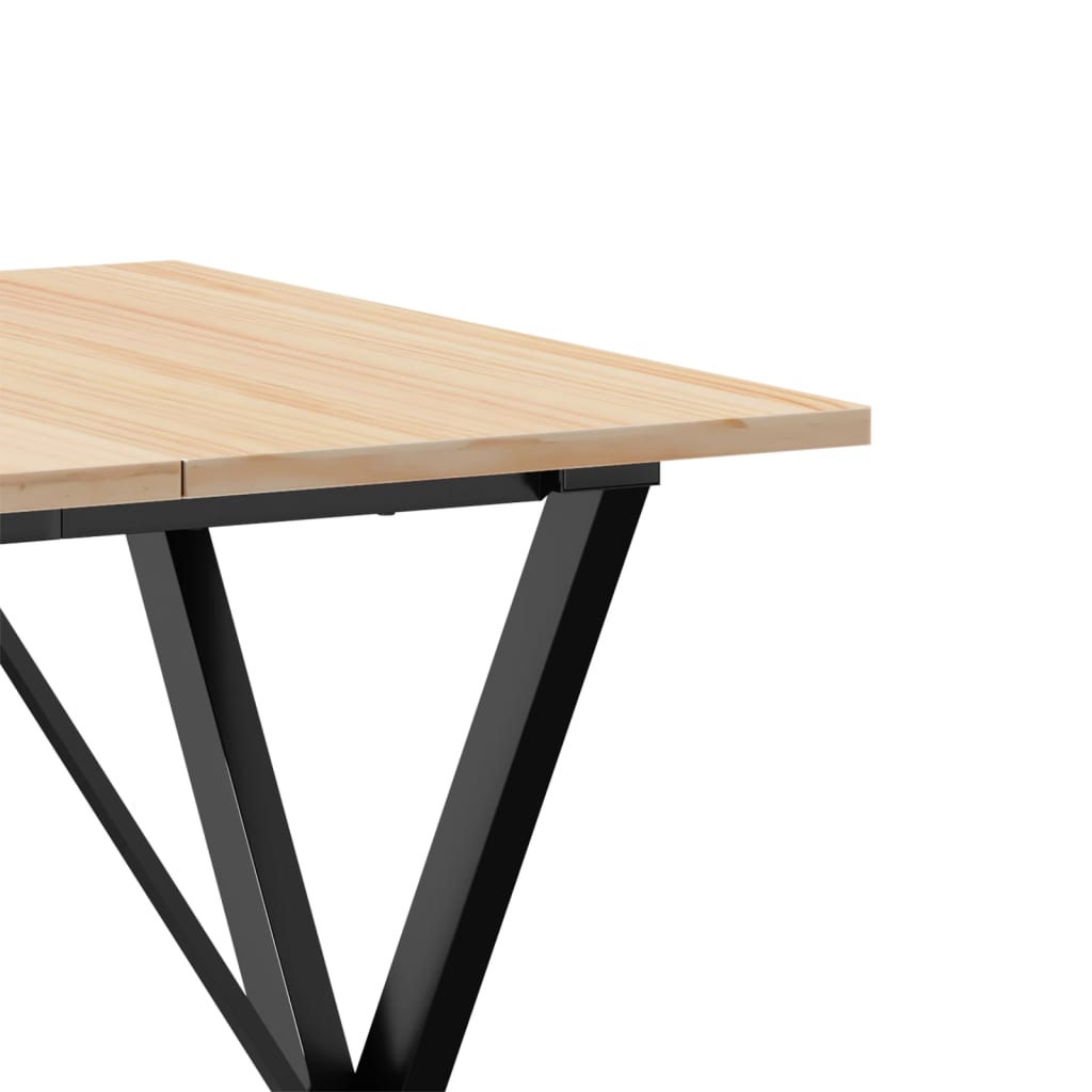 Table à manger structure en X 70x70x75 cm pin massif et acier