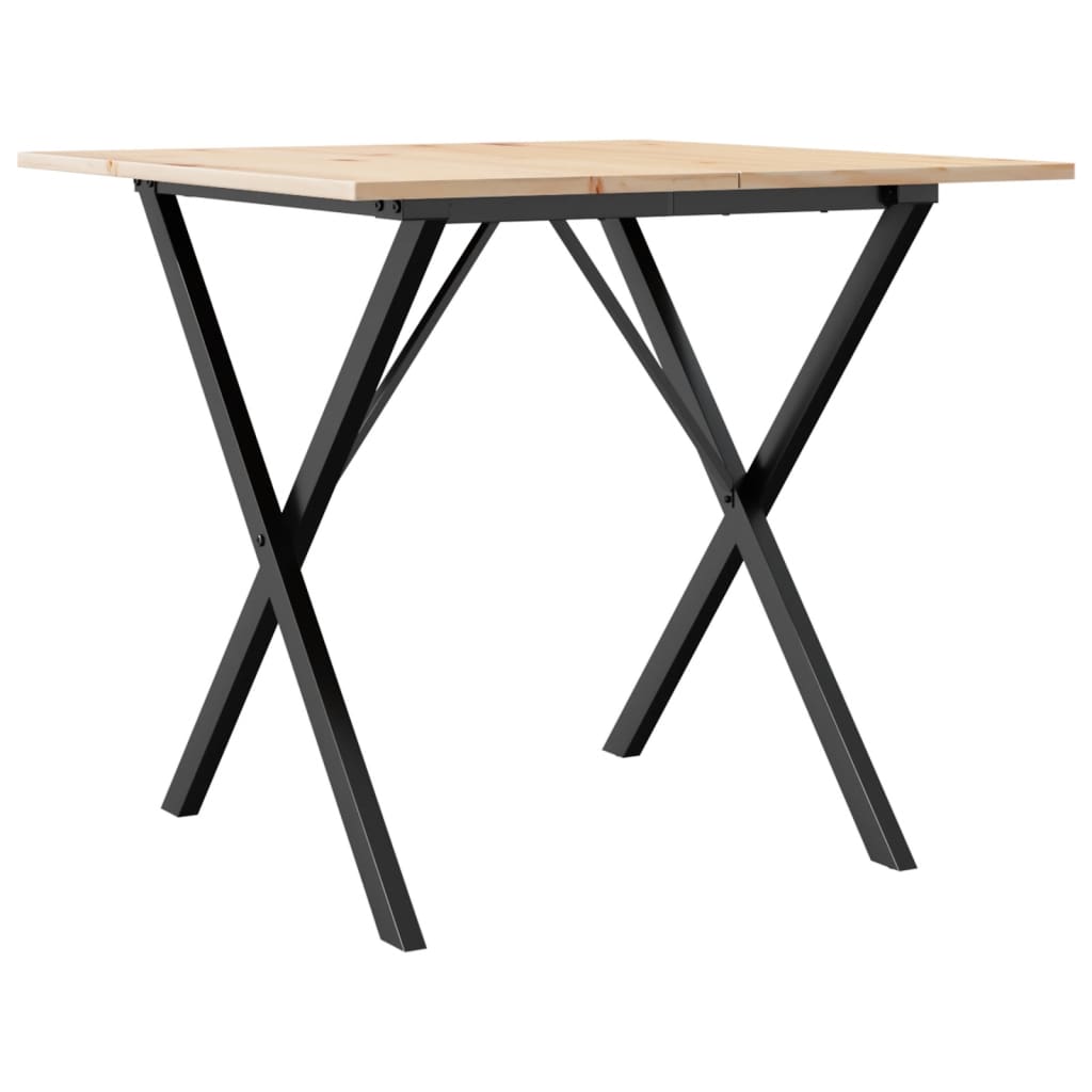 Table à manger X-frame 90x90x75cm pin massif et acier