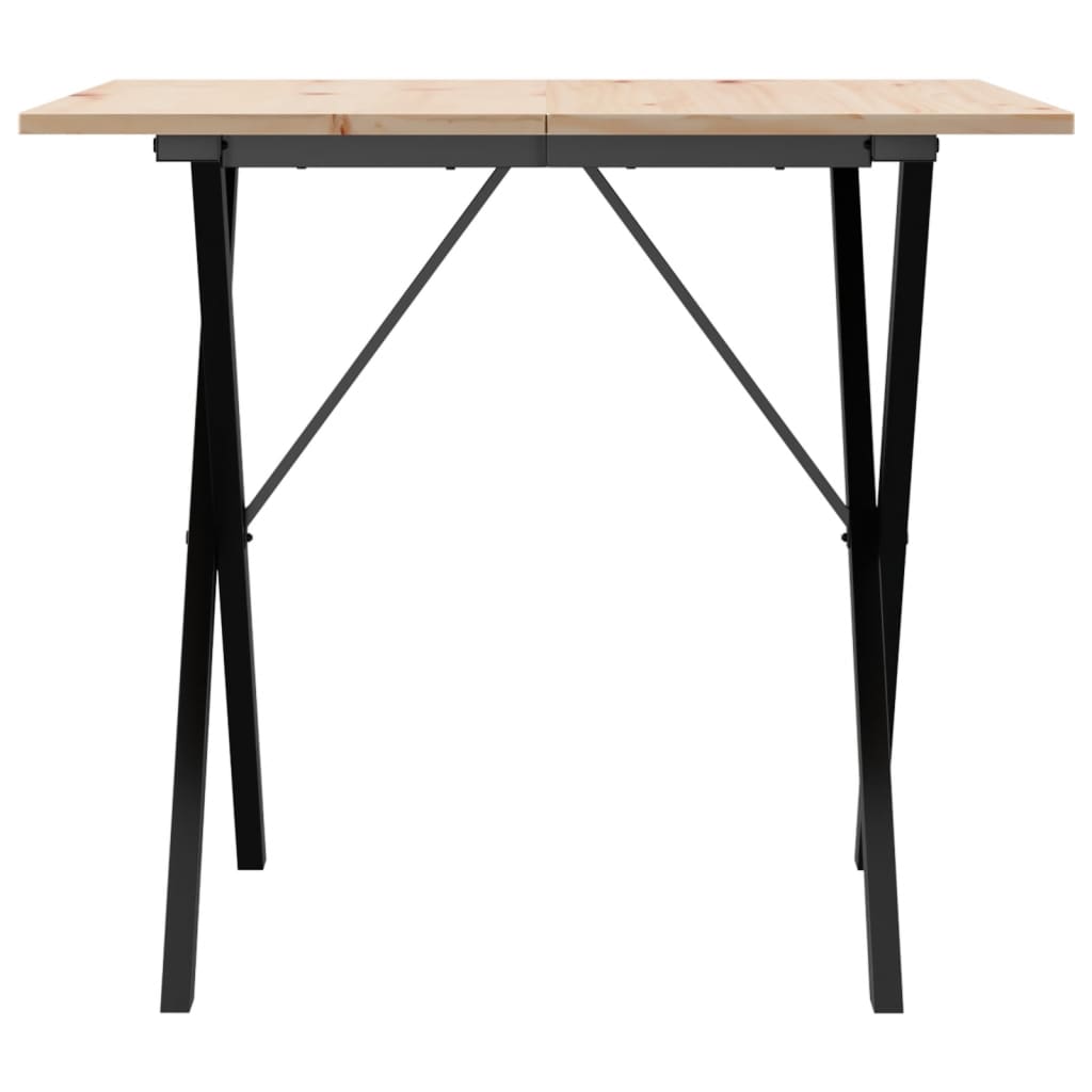 Table à manger X-frame 90x90x75cm pin massif et acier