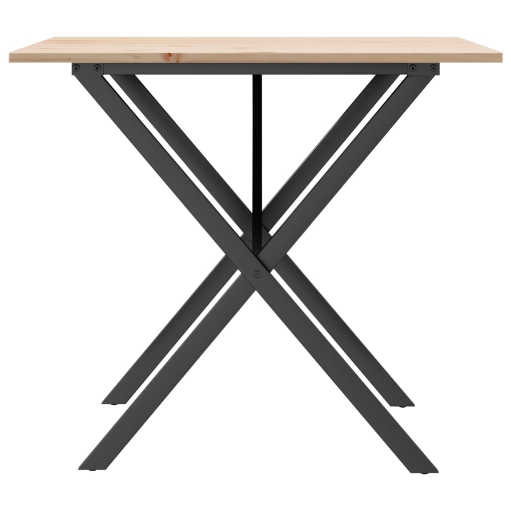 Table à manger X-frame 90x90x75cm pin massif et acier