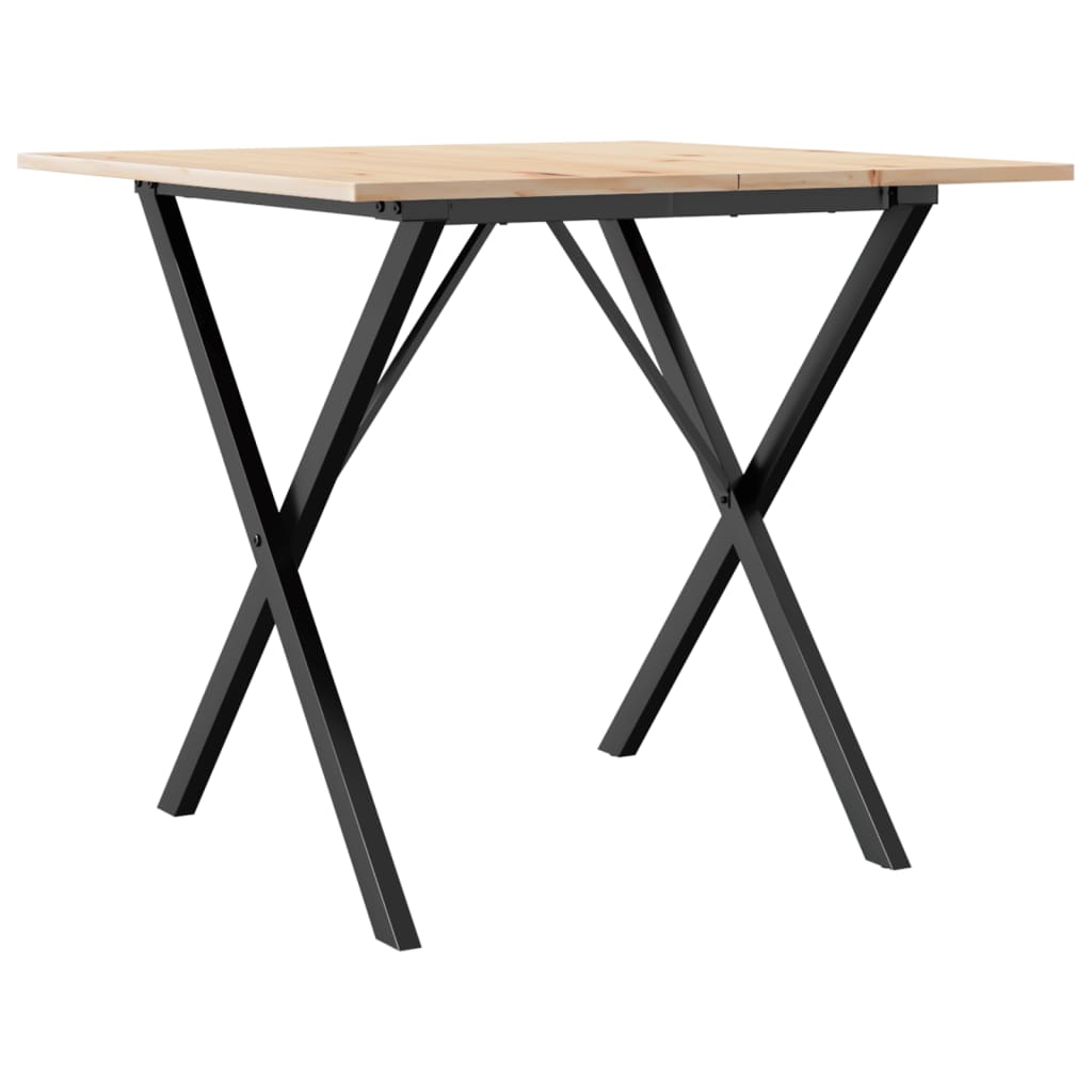 Table à manger X-frame 90x90x75cm pin massif et acier
