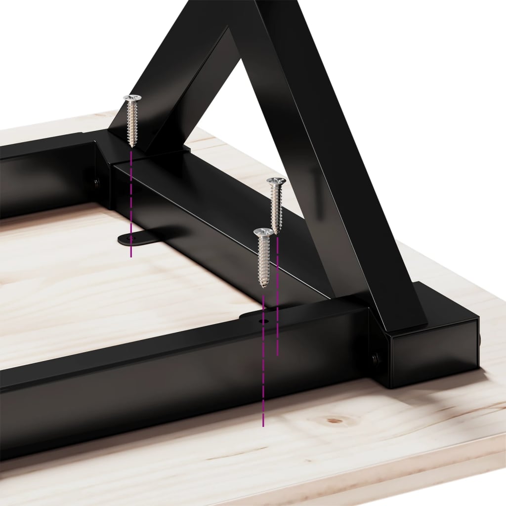 Table à manger X-frame 90x90x75cm pin massif et acier
