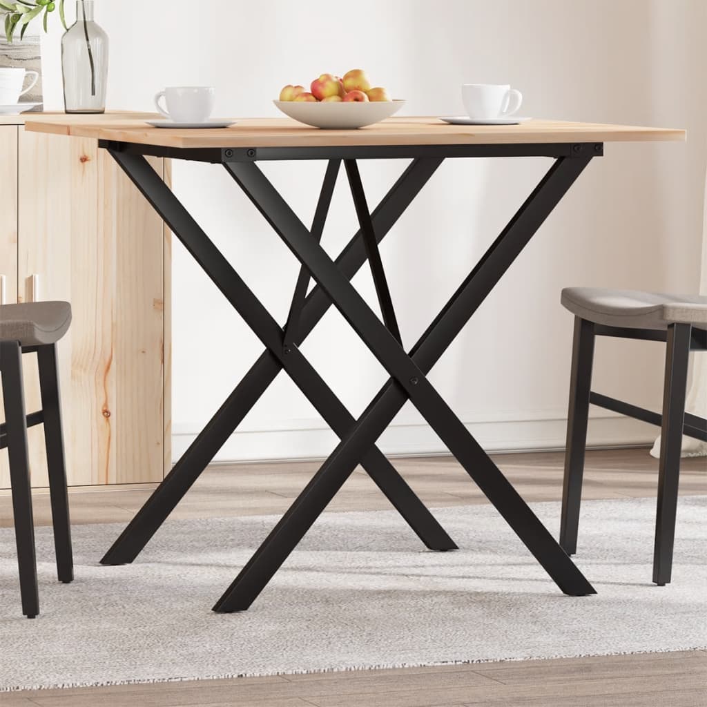 Table à manger X-frame 90x90x75cm pin massif et acier