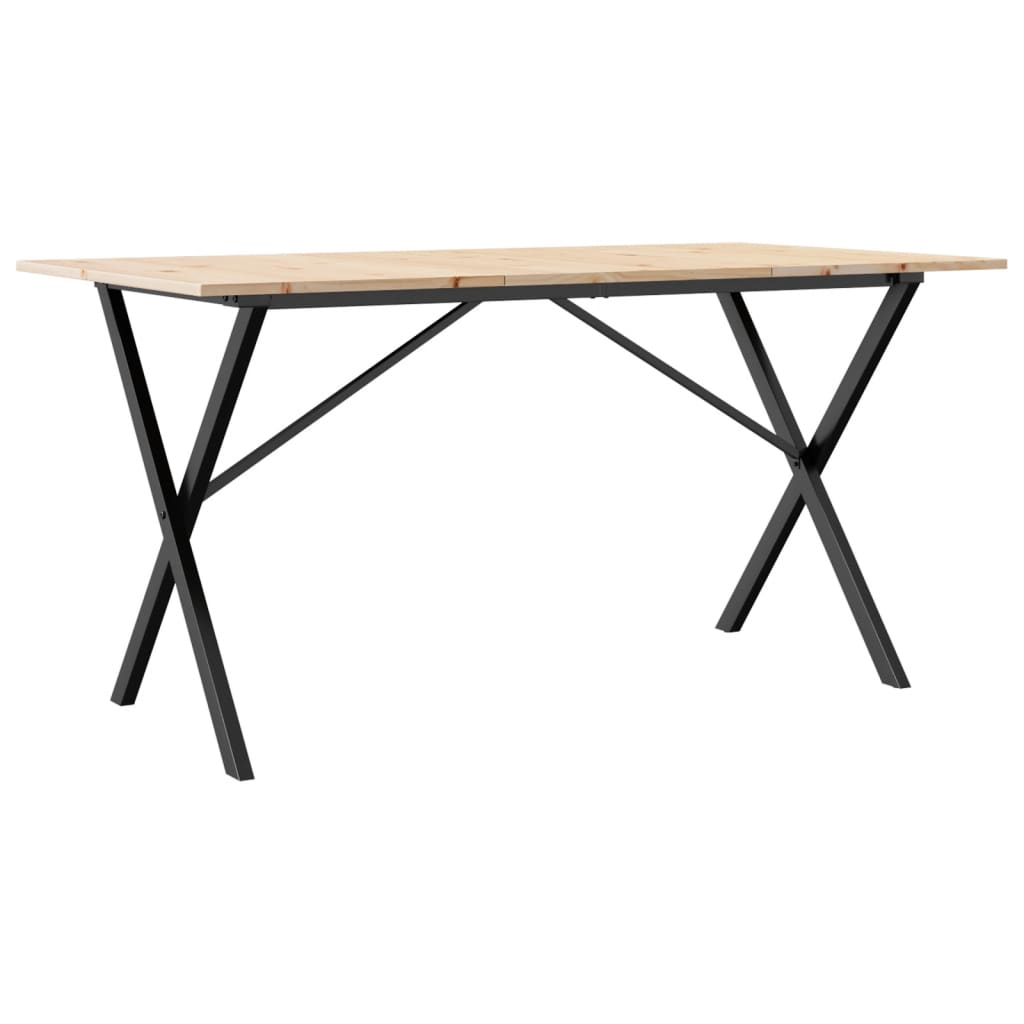 Table à manger X-frame 140x80x75 cm pin massif et acier