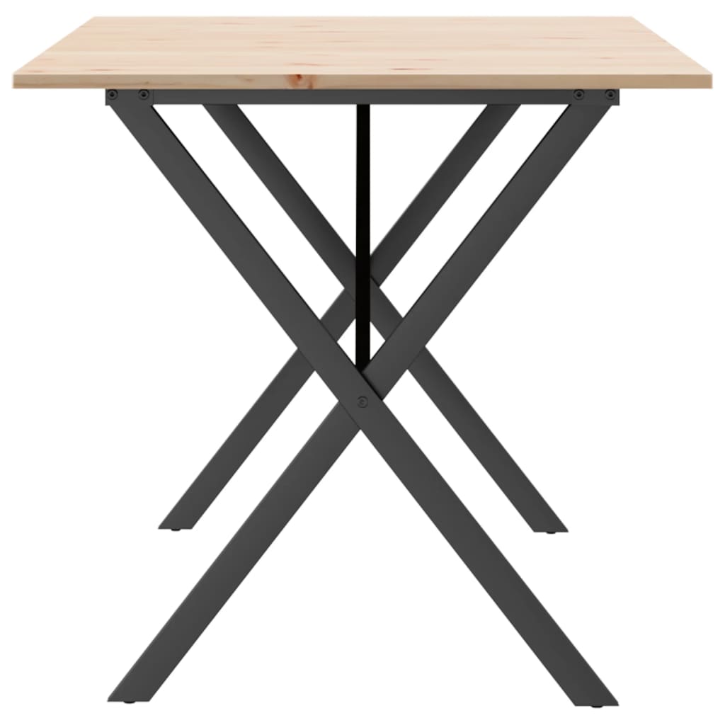 Table à manger X-frame 140x80x75 cm pin massif et acier