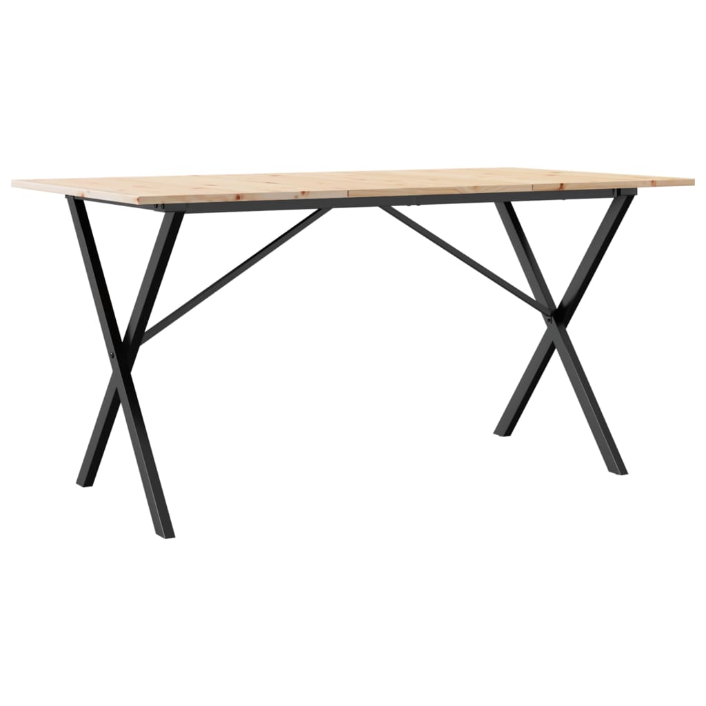 Table à manger X-frame 140x80x75 cm pin massif et acier