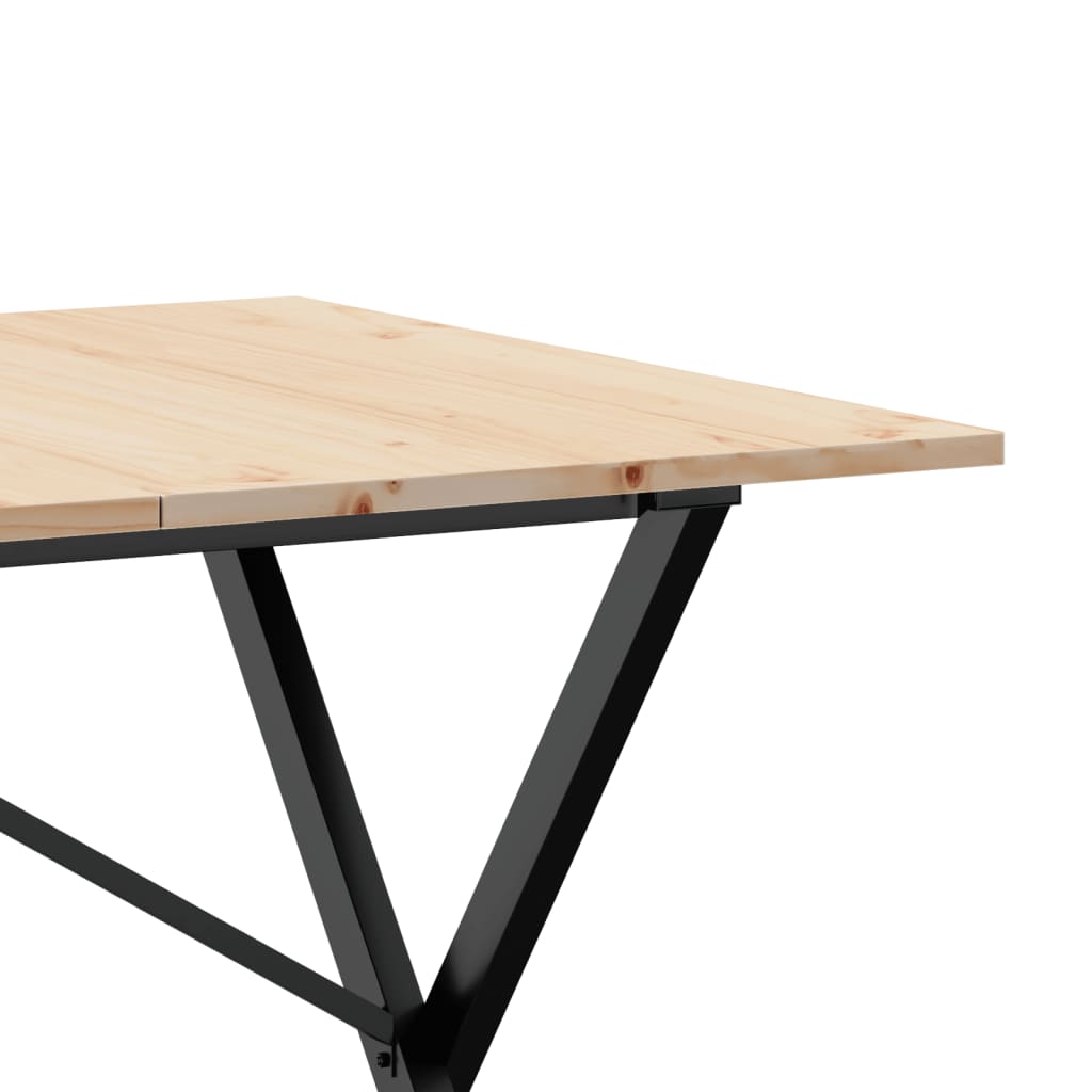 Table à manger X-frame 140x80x75 cm pin massif et acier