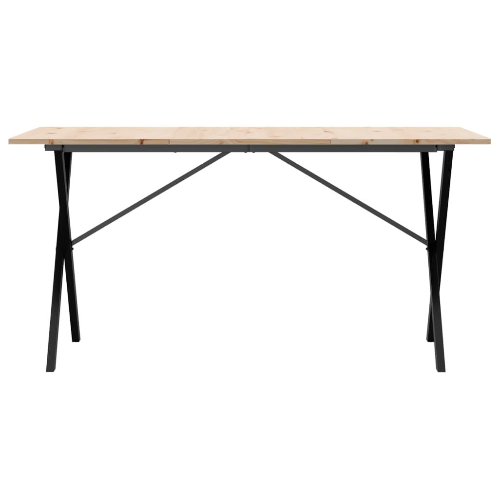 Table à manger X-frame 160x80x75 cm pin massif et acier