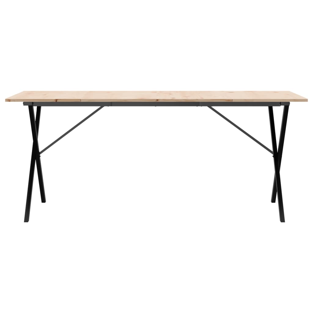 Table à manger X-frame 180x90x75 cm pin massif et acier