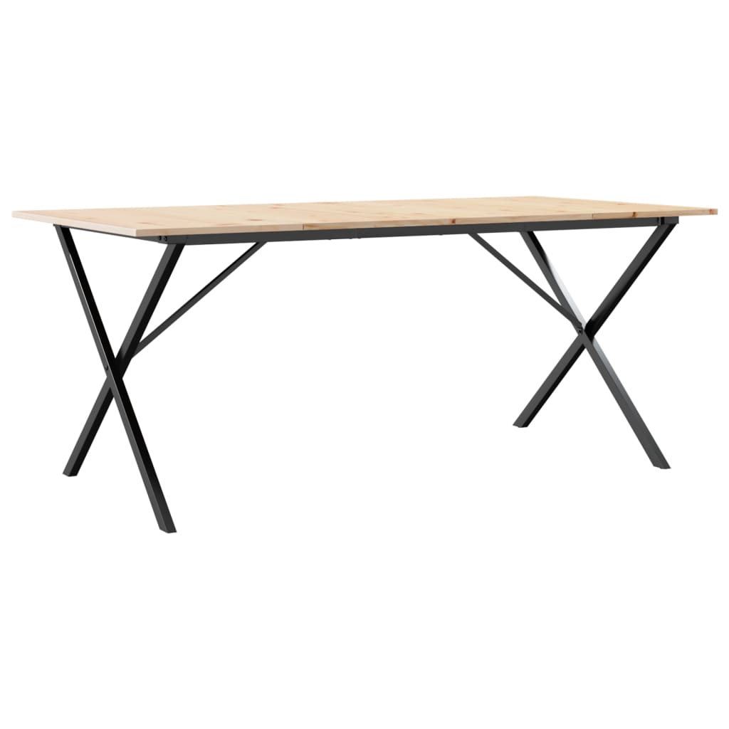 Table à manger X-frame 180x90x75 cm pin massif et acier