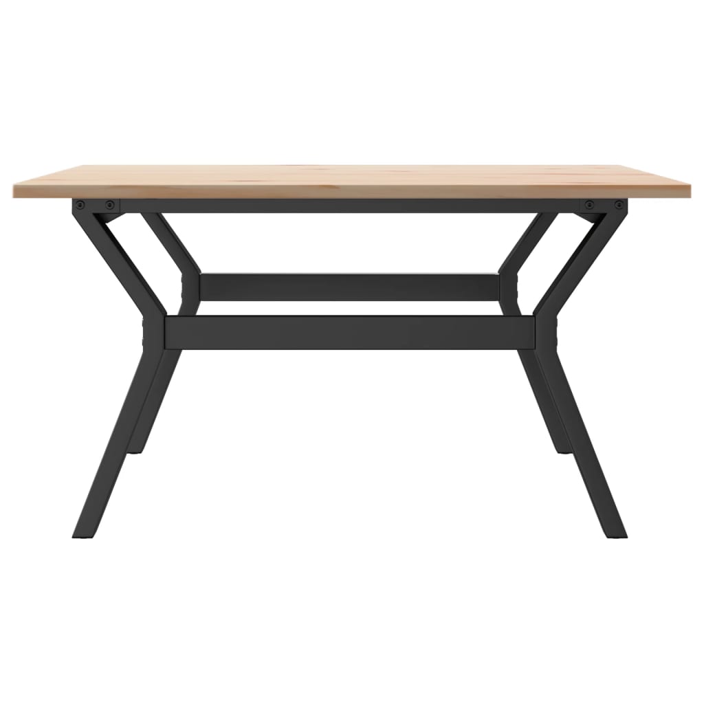 Coffee table Y-frame 80x80x45cm solid pine and cast iron