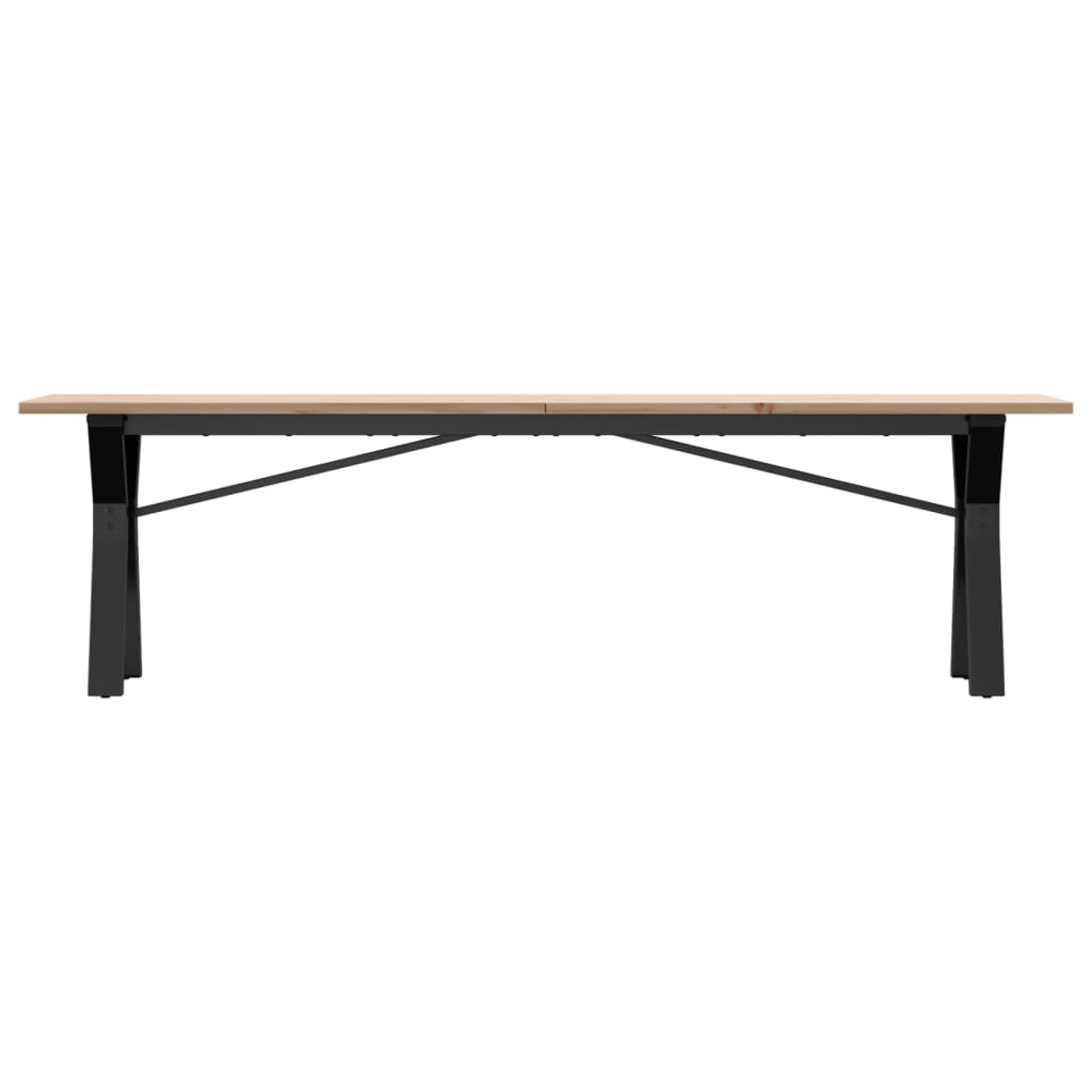 Coffee table Y-frame 160x40x45 cm solid pine & cast iron