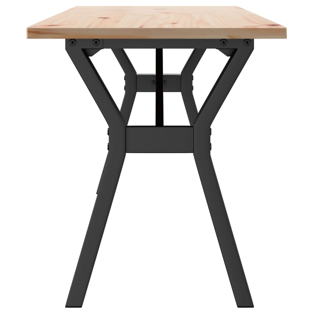 Coffee table Y-frame 160x40x45 cm solid pine & cast iron