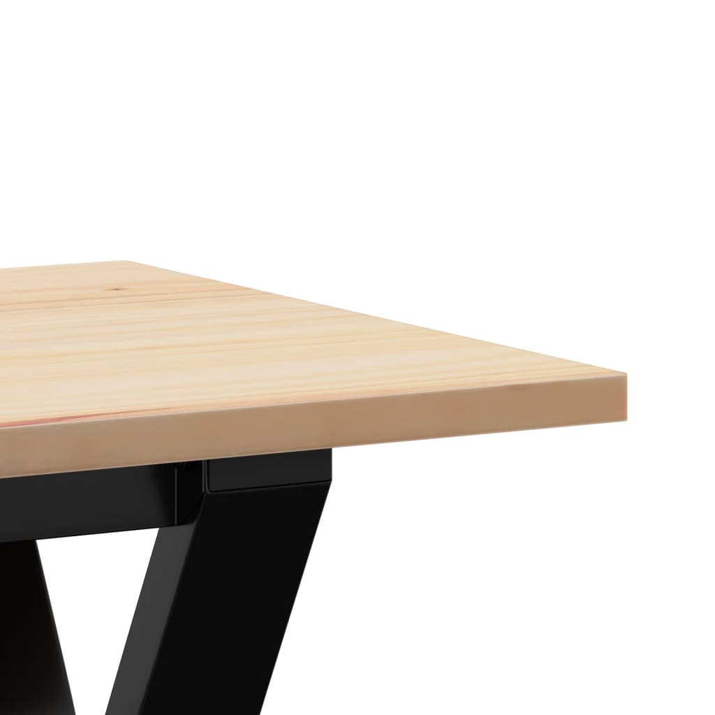 Coffee table Y-frame 160x40x45 cm solid pine & cast iron