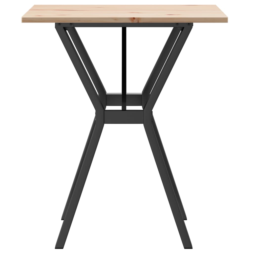Table à manger structure en Y 60x60x75 cm pin massif et acier