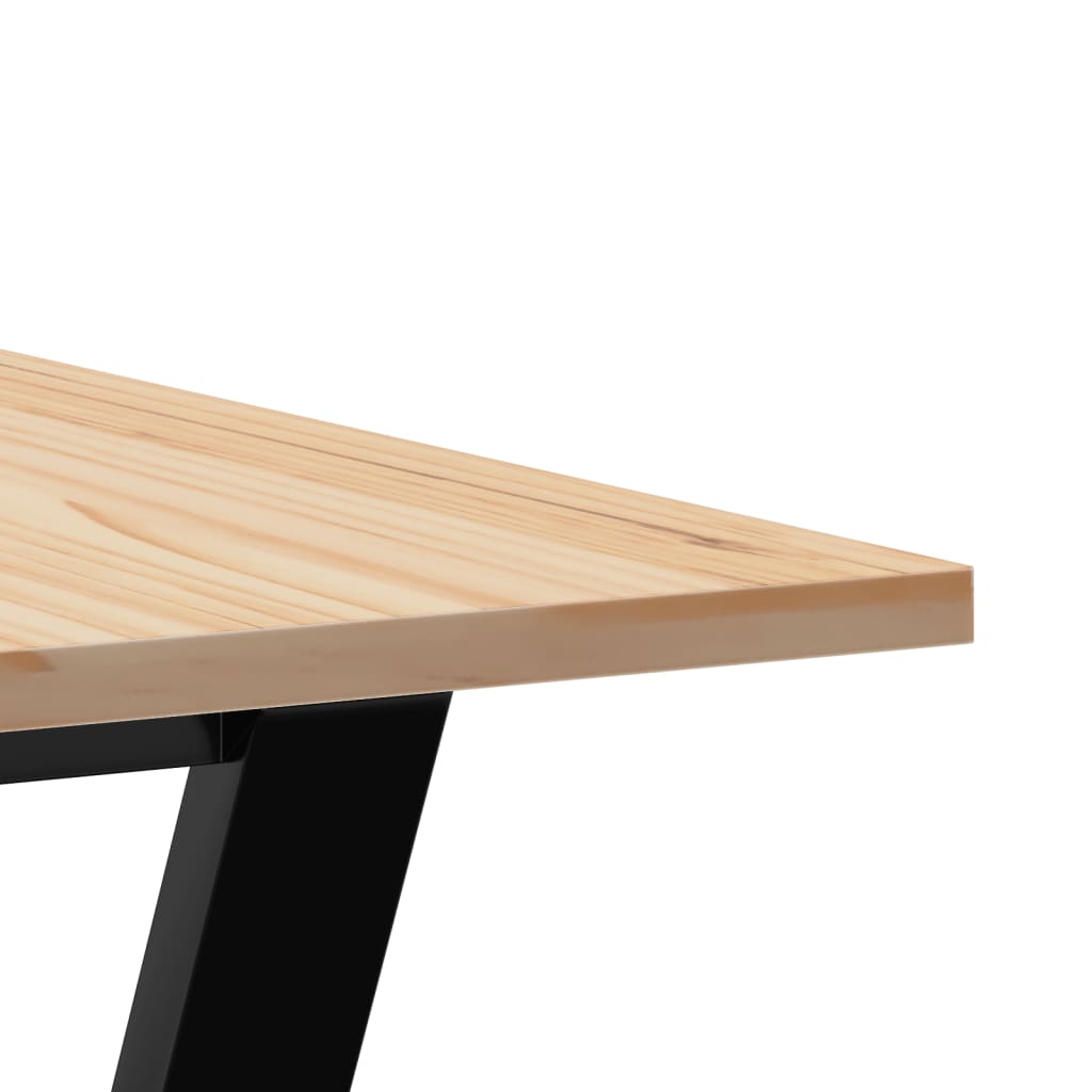 Table à manger structure en Y 70x70x75 cm pin massif et acier