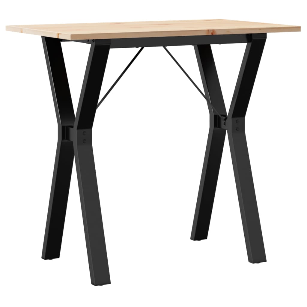 Table à manger structure en Y 80x50x75 cm pin massif et acier