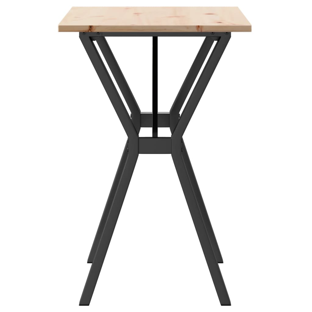 Table à manger structure en Y 80x50x75 cm pin massif et acier