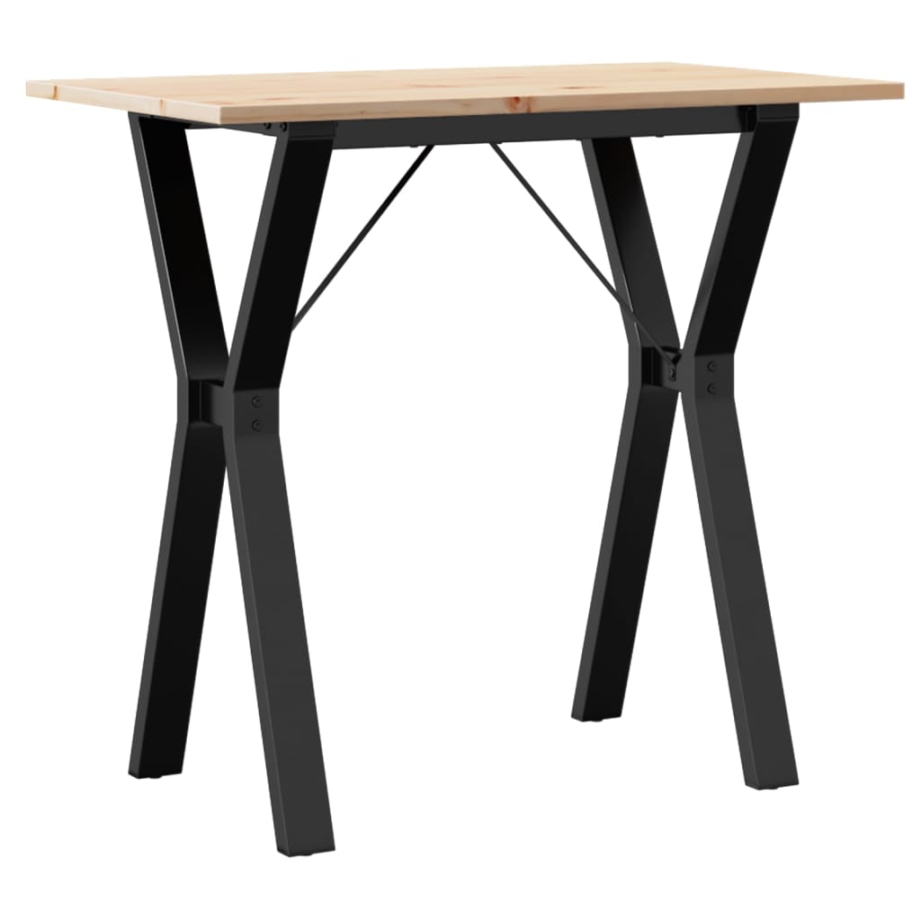 Table à manger structure en Y 80x50x75 cm pin massif et acier