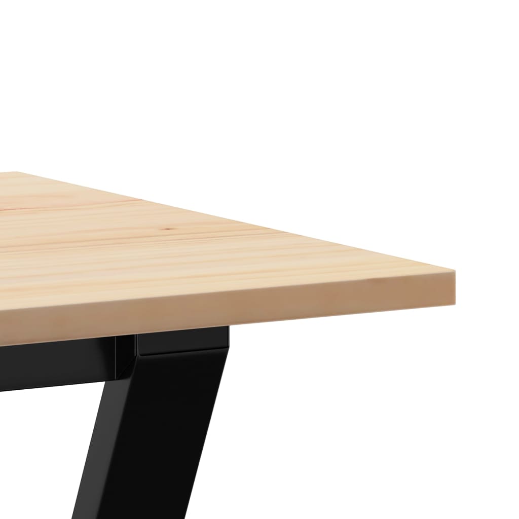 Table à manger structure en Y 80x50x75 cm pin massif et acier