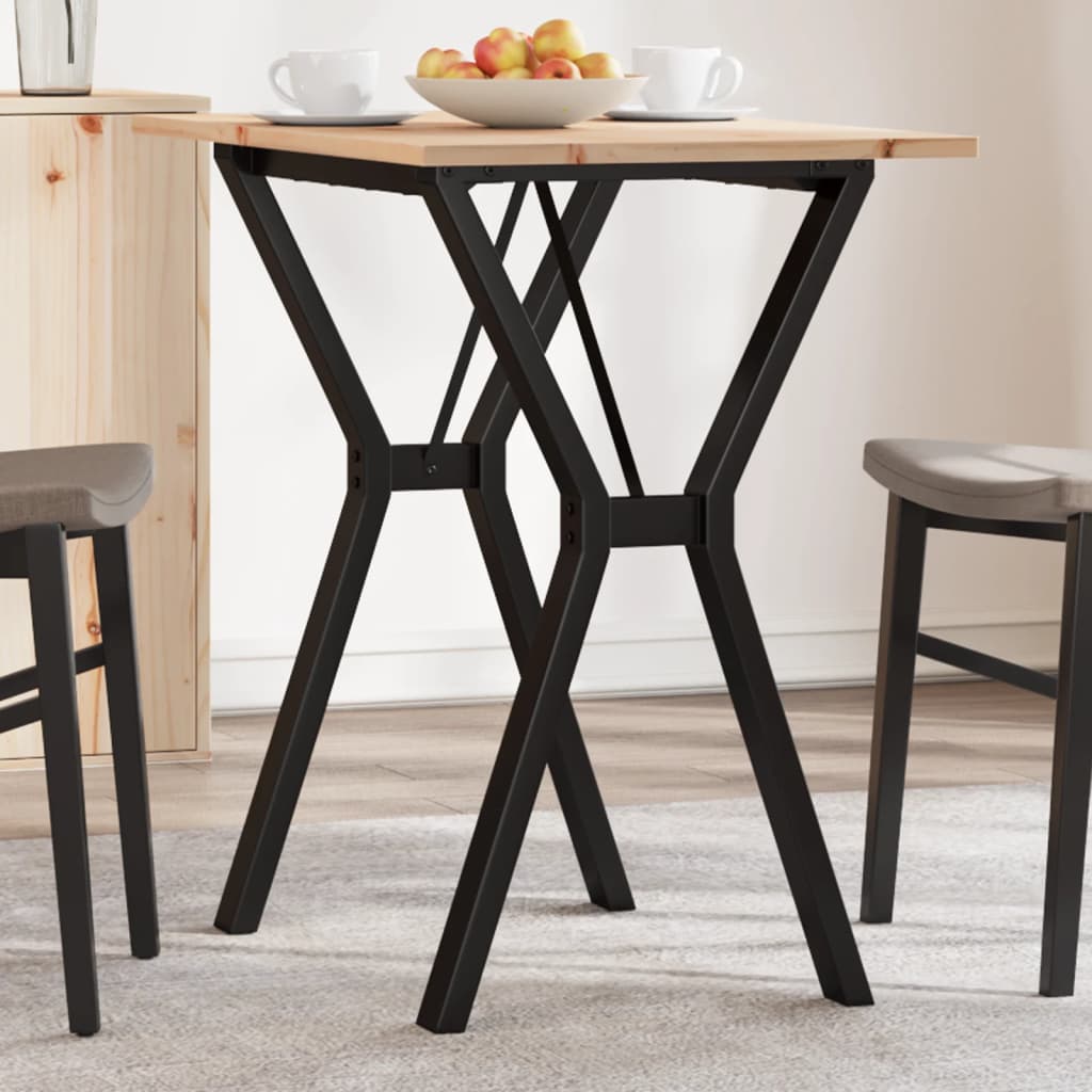 Table à manger structure en Y 80x50x75 cm pin massif et acier