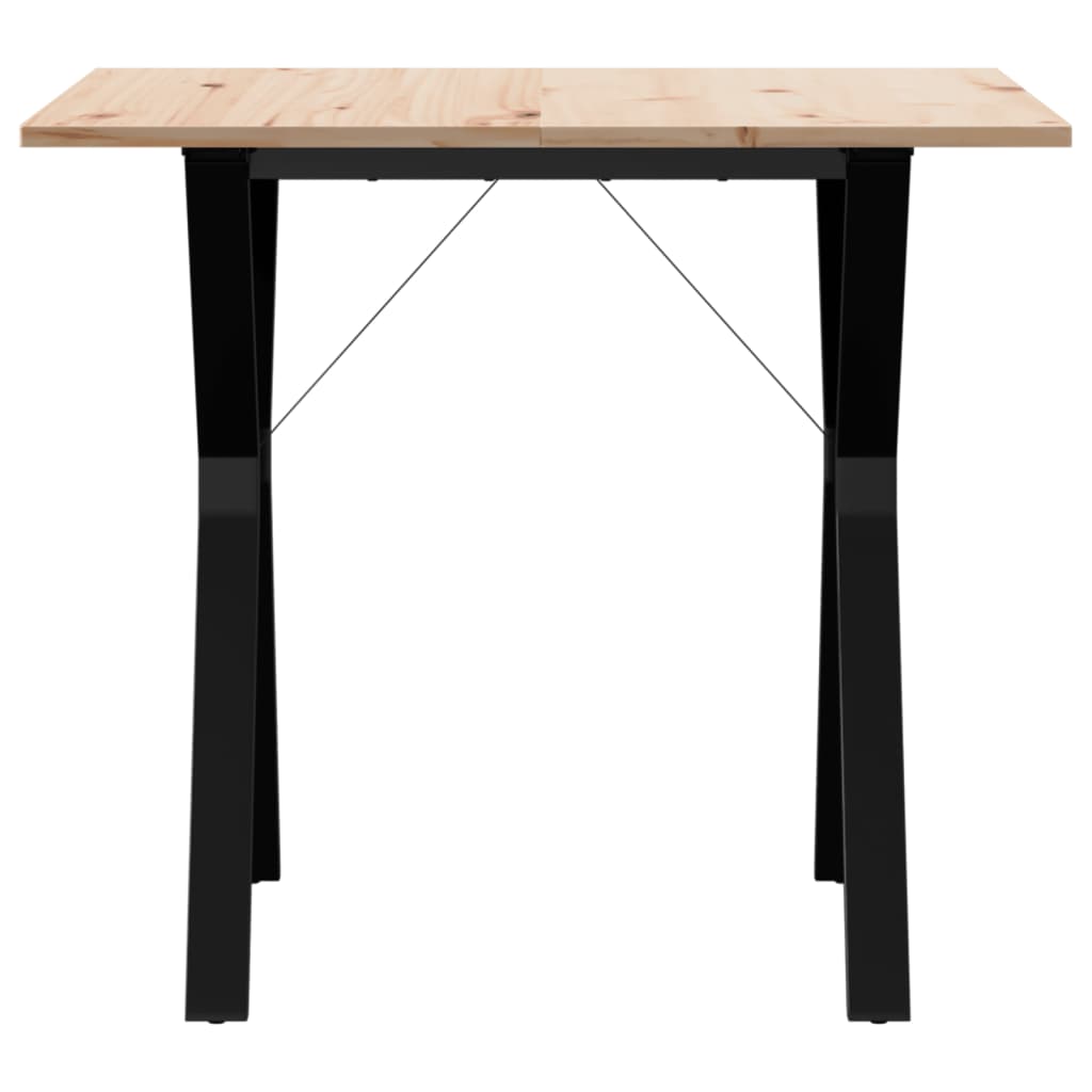 Table à manger structure en Y 80x80x75 cm pin massif et acier