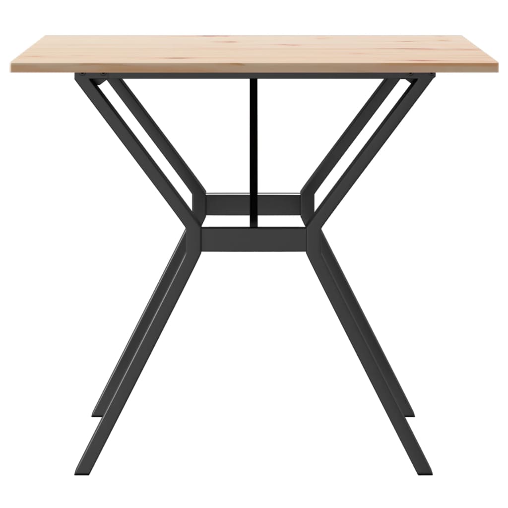 Table à manger structure en Y 80x80x75 cm pin massif et acier