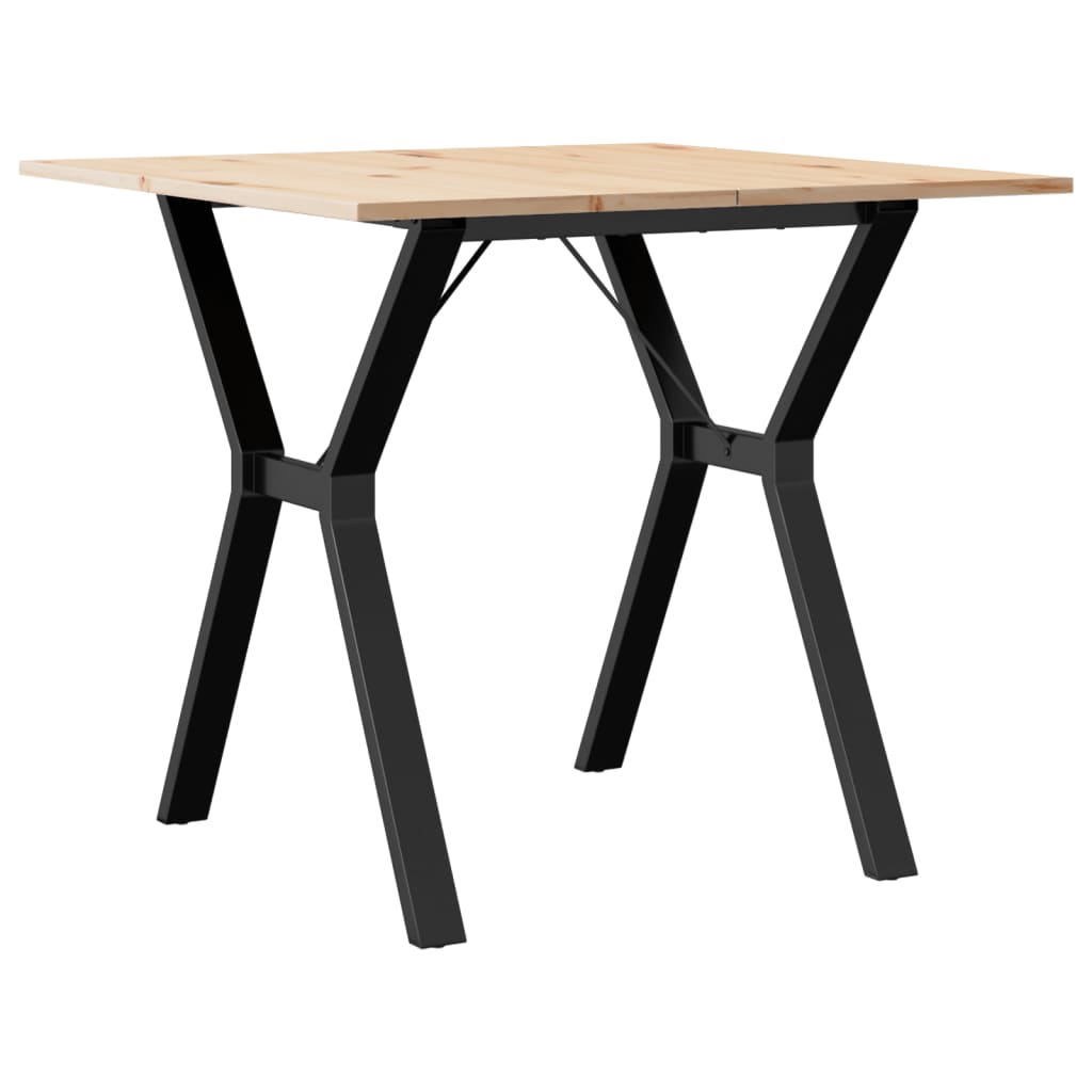Table à manger structure en Y 90x90x75 cm pin massif et acier
