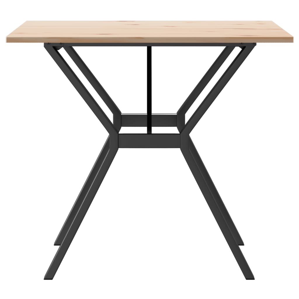 Table à manger structure en Y 90x90x75 cm pin massif et acier