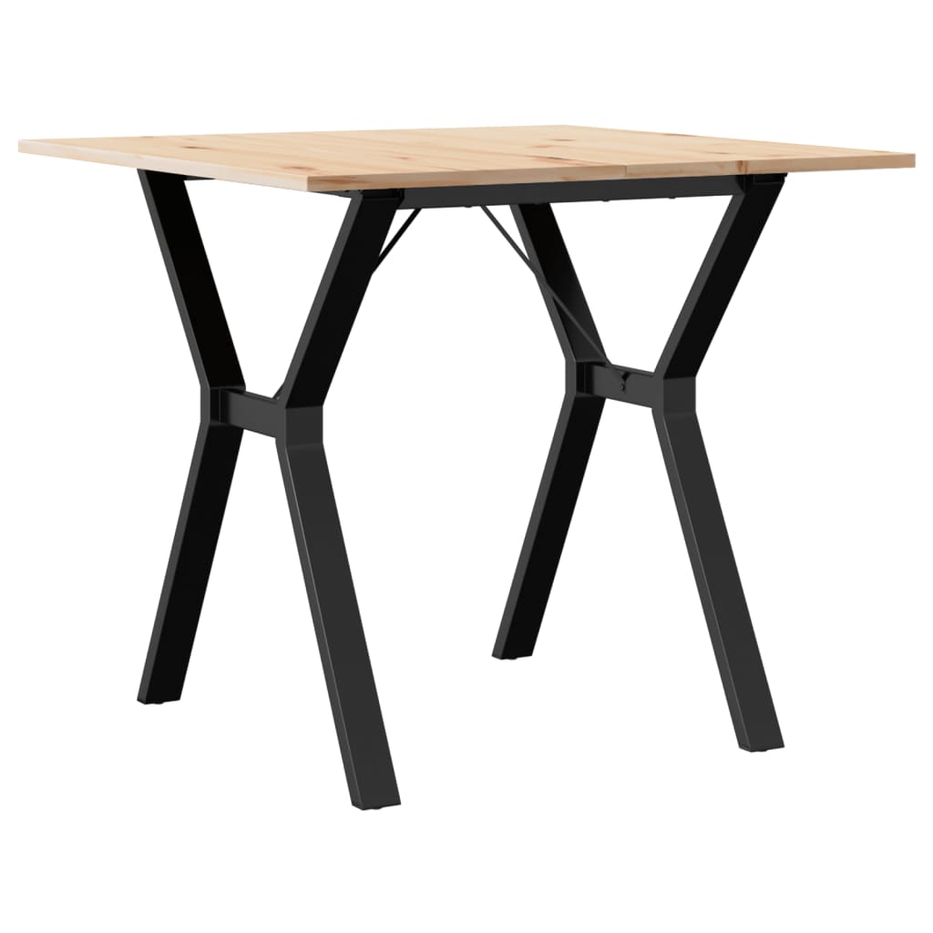 Table à manger structure en Y 90x90x75 cm pin massif et acier