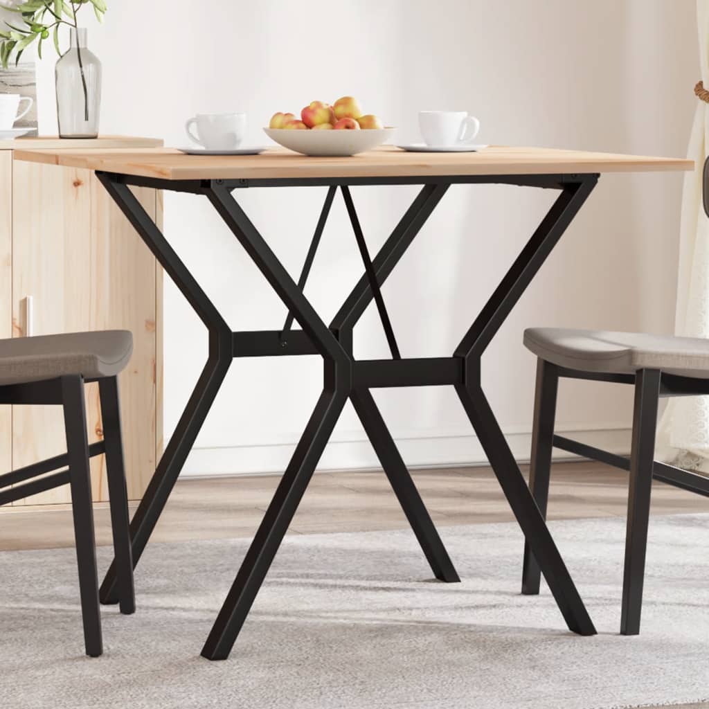 Table à manger structure en Y 90x90x75 cm pin massif et acier