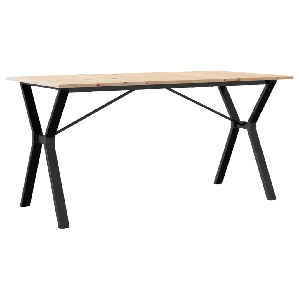 Table à manger structure en Y 140x80x75 cm pin massif et acier