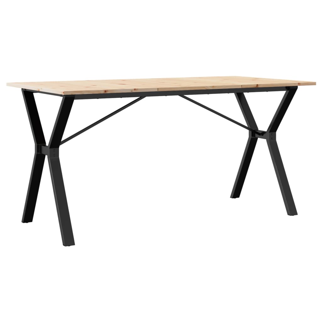 Table à manger structure en Y 160x80x75 cm pin massif et acier