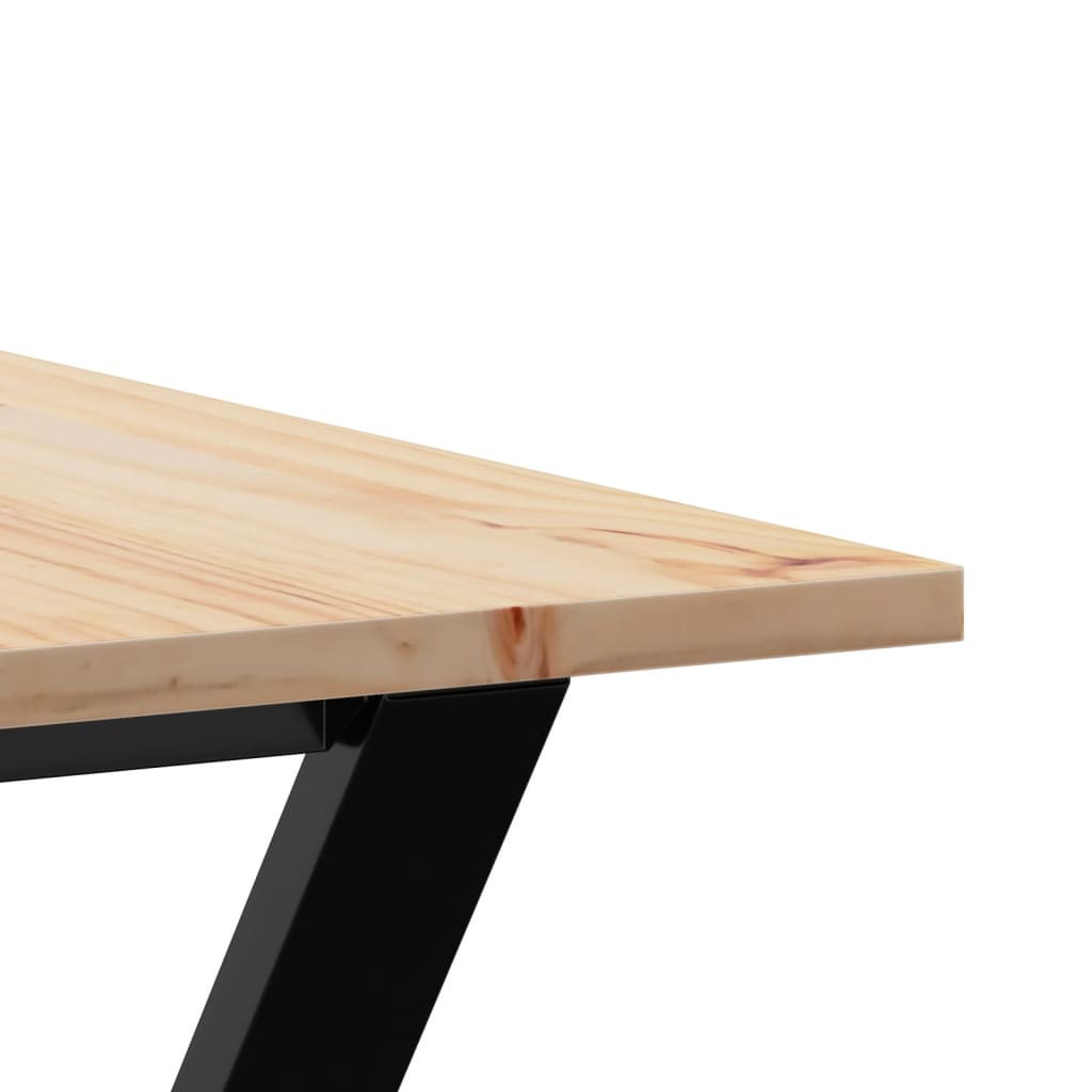 Table à manger structure en Y 160x80x75 cm pin massif et acier