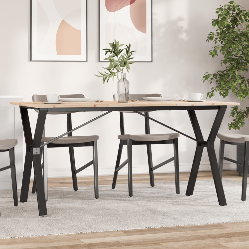 Table à manger structure en Y 160x80x75 cm pin massif et acier