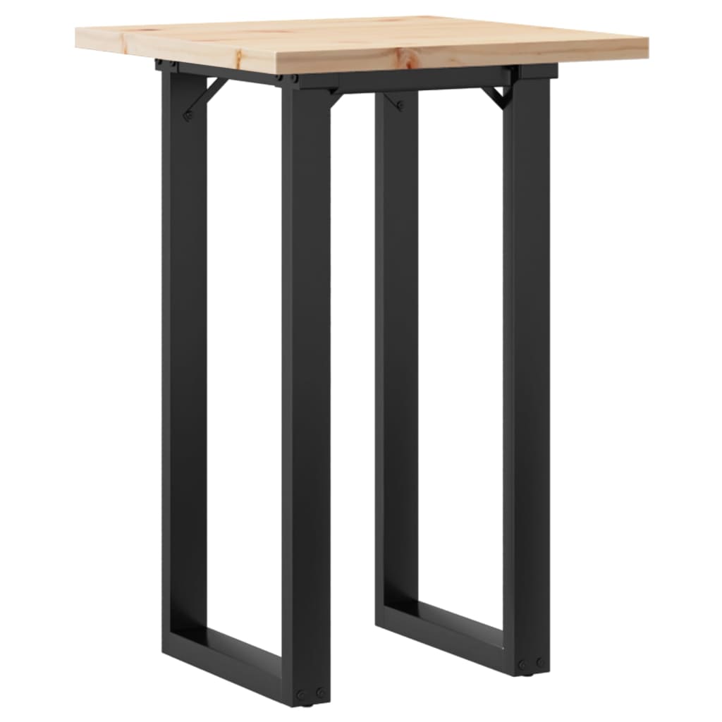 Esstisch O-Gestell 50x50x75,5 cm Massivholz Kiefer & Stahl