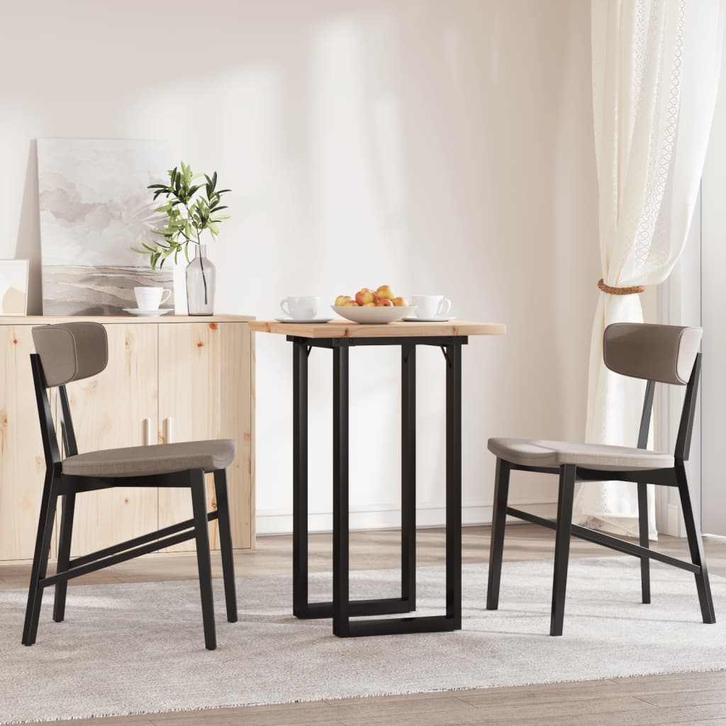 Esstisch O-Gestell 50x50x75,5 cm Massivholz Kiefer & Stahl