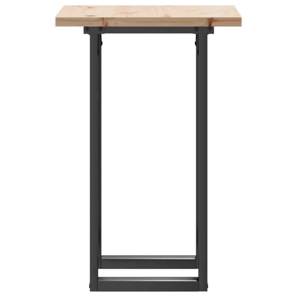 Esstisch O-Gestell 50x50x75,5 cm Massivholz Kiefer & Stahl