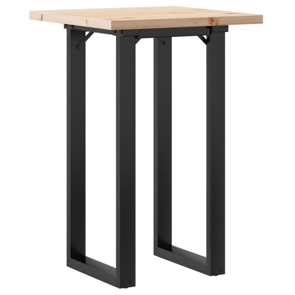 Esstisch O-Gestell 50x50x75,5 cm Massivholz Kiefer & Stahl