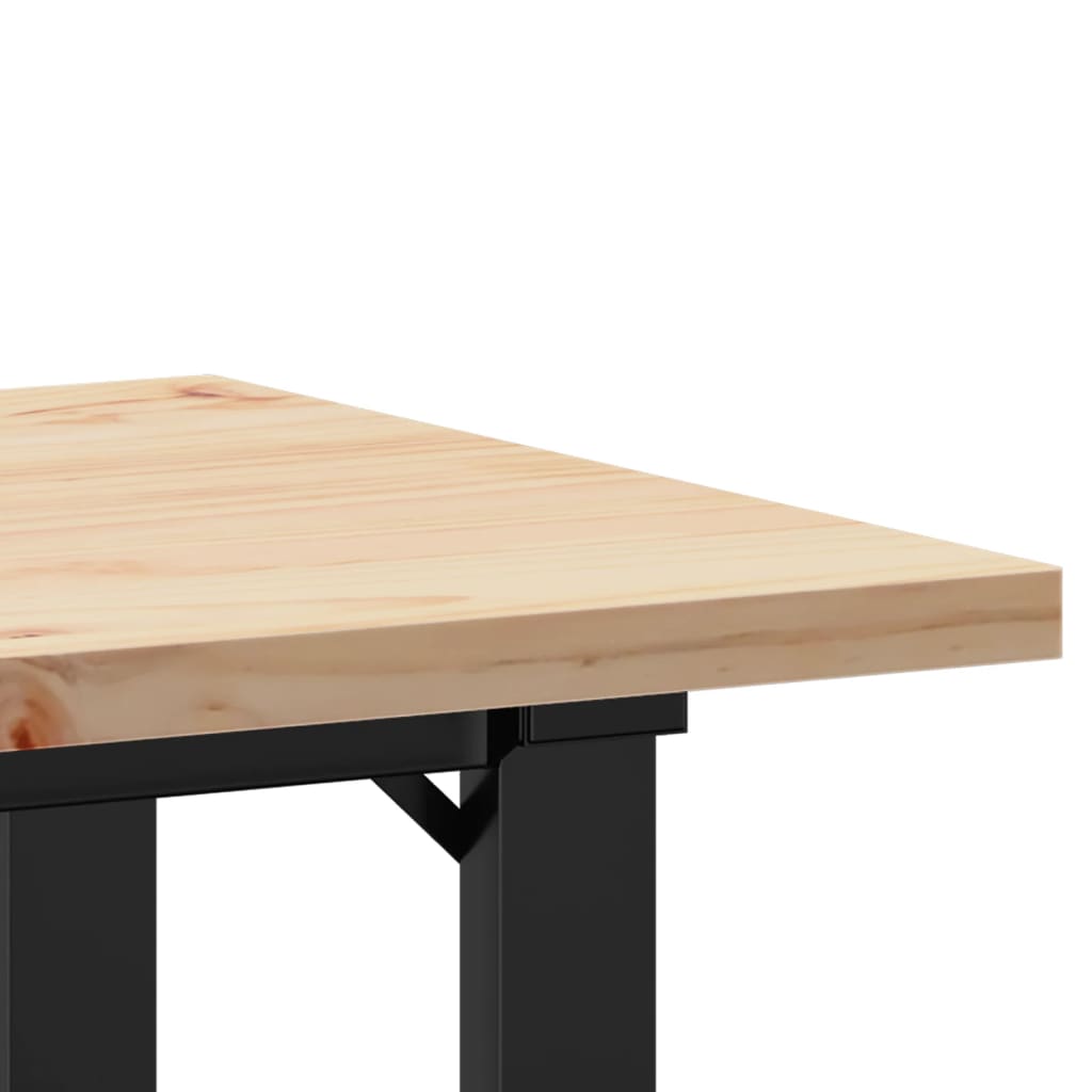 Esstisch O-Gestell 50x50x75,5 cm Massivholz Kiefer & Stahl