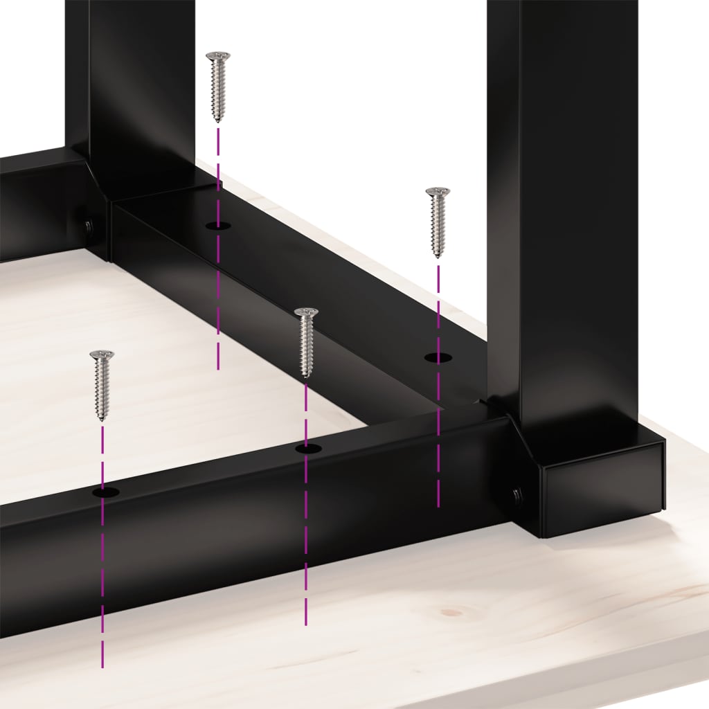 Table à manger O-frame 160x80x75,5 cm pin massif et acier