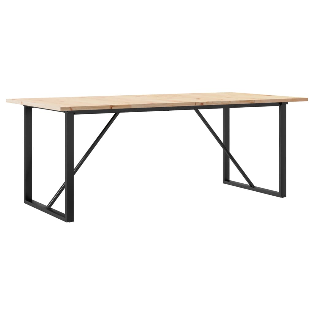 Table à manger O-frame 200x100x75,5cm pin massif et acier