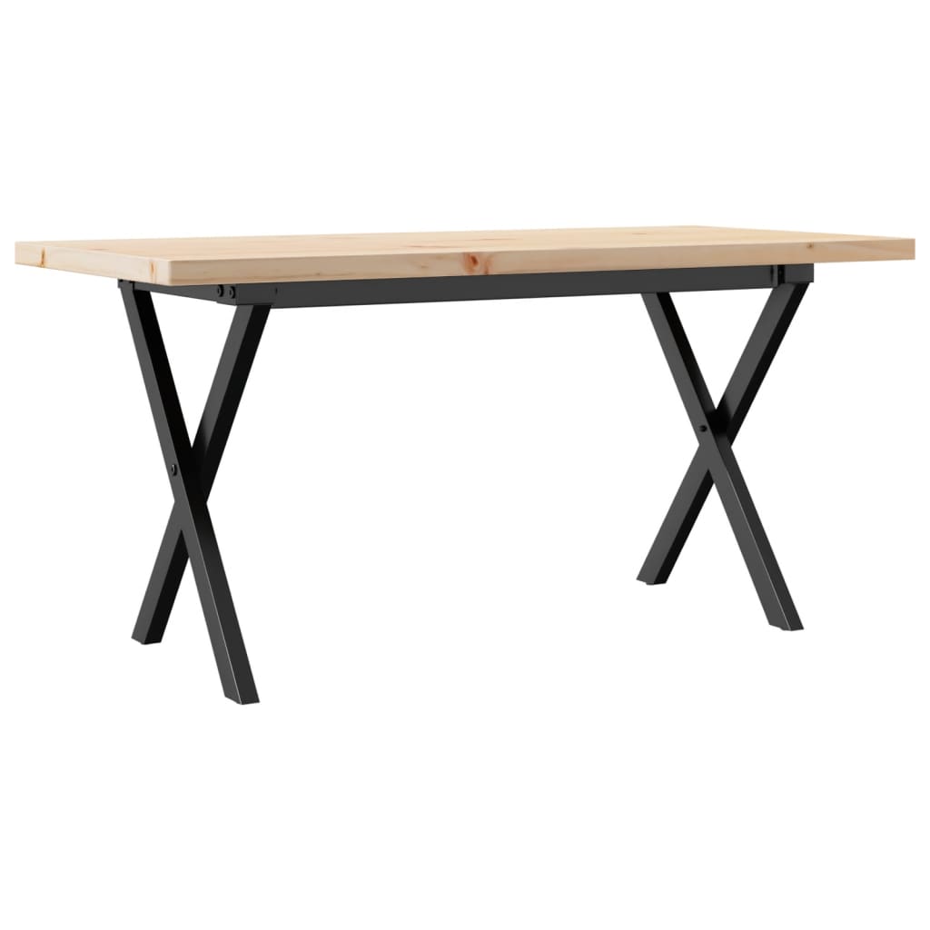 Table basse X-frame 90x40x45,5cm pin massif et acier