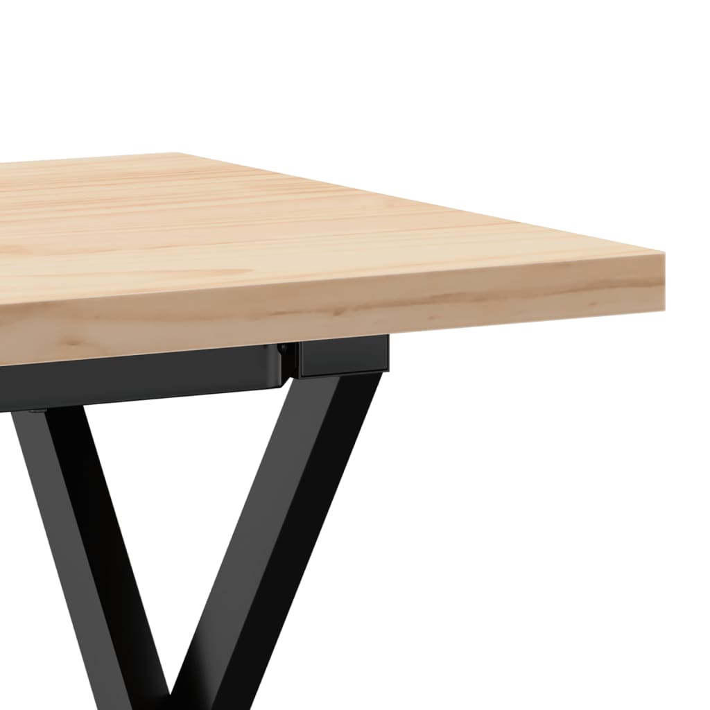 Table basse X-frame 90x40x45,5cm pin massif et acier