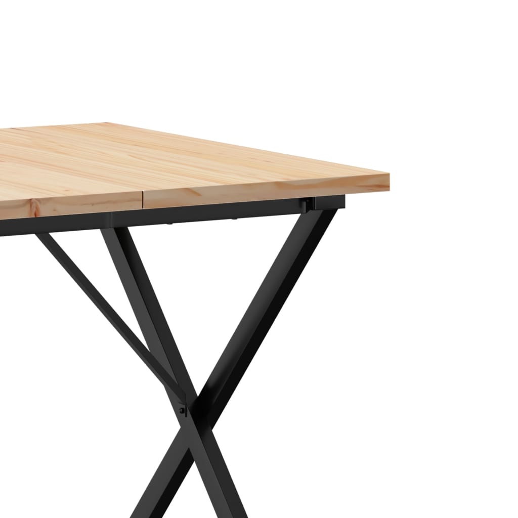 Table à manger structure en X 90x90x75,5 en pin massif et acier