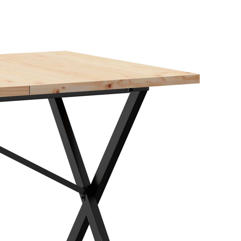 Table à manger structure en X 160x80x75,5 cm pin massif et acier