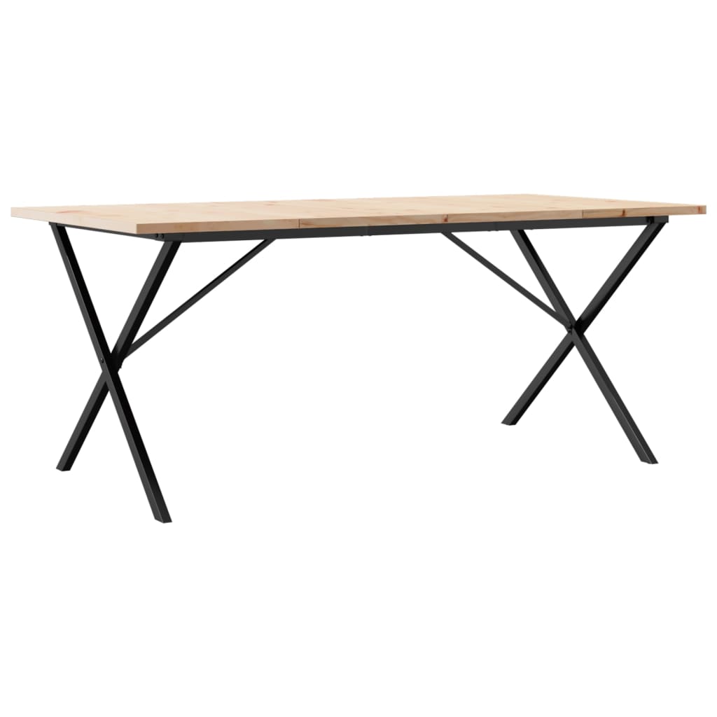 Table à manger structure en X 180x90x75,5 cm pin massif et acier