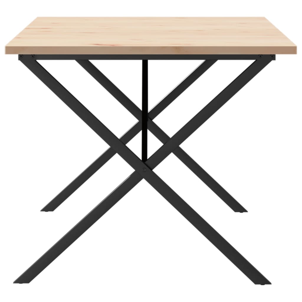 Table à manger structure en X 180x90x75,5 cm pin massif et acier