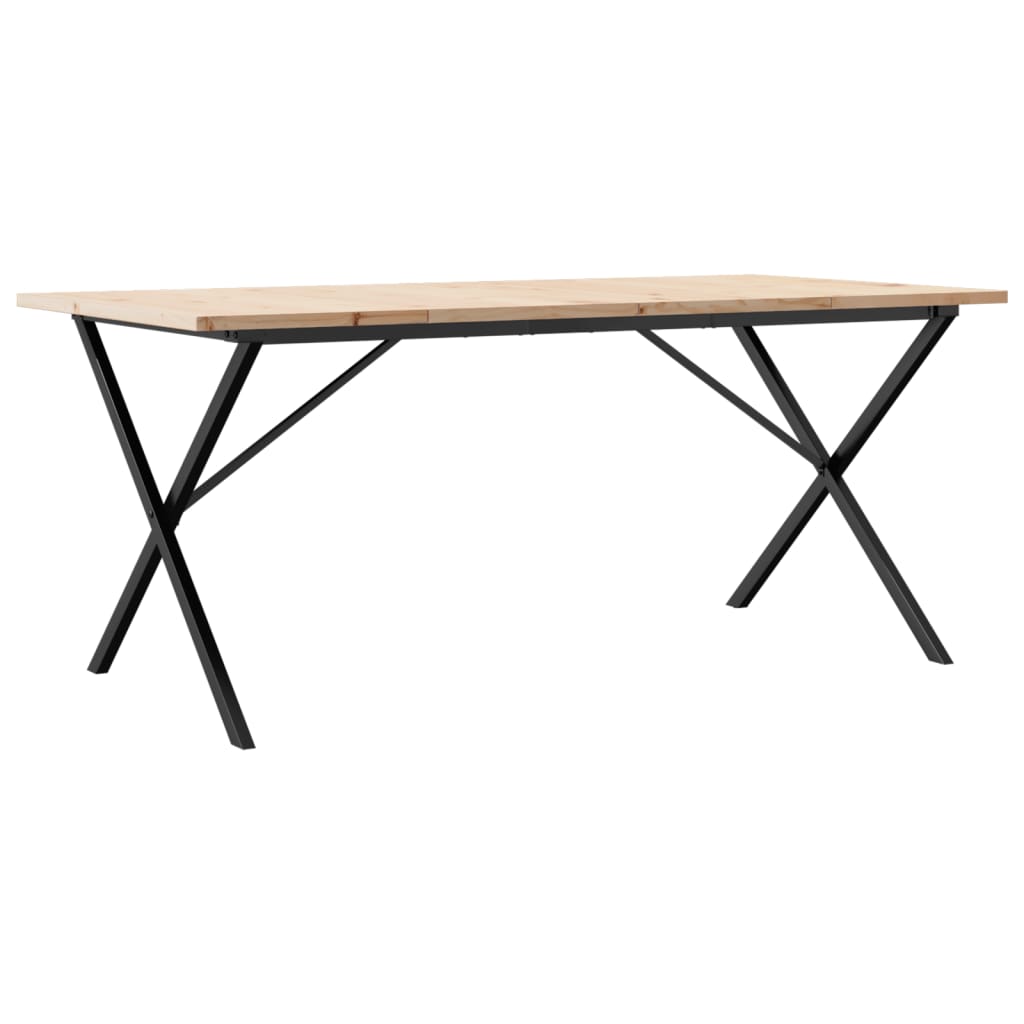 Table à manger structure en X 180x90x75,5 cm pin massif et acier